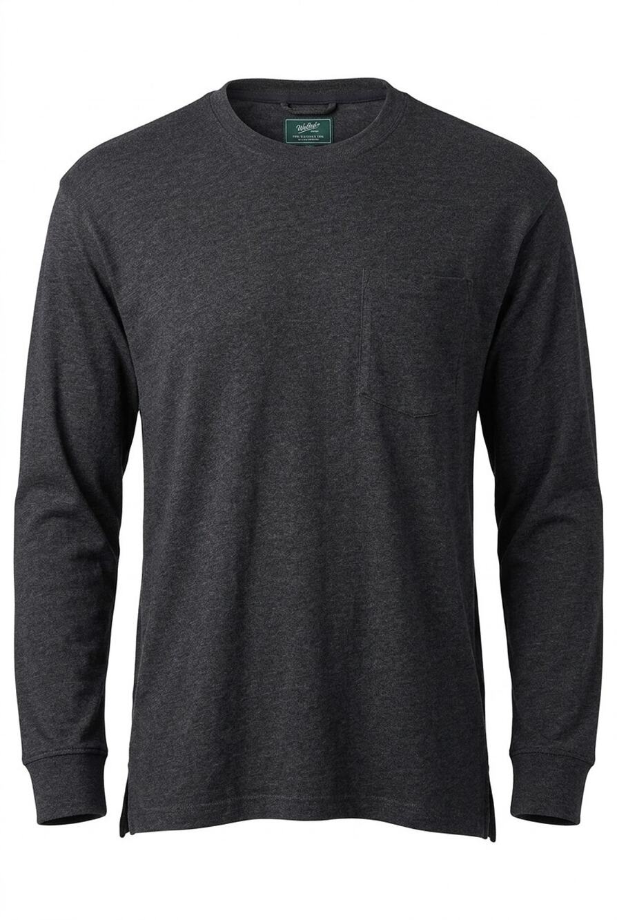 Woolrich NWT Green Label Men's Small Long Sleeve Pocket T-Shirt Charcoal Gray